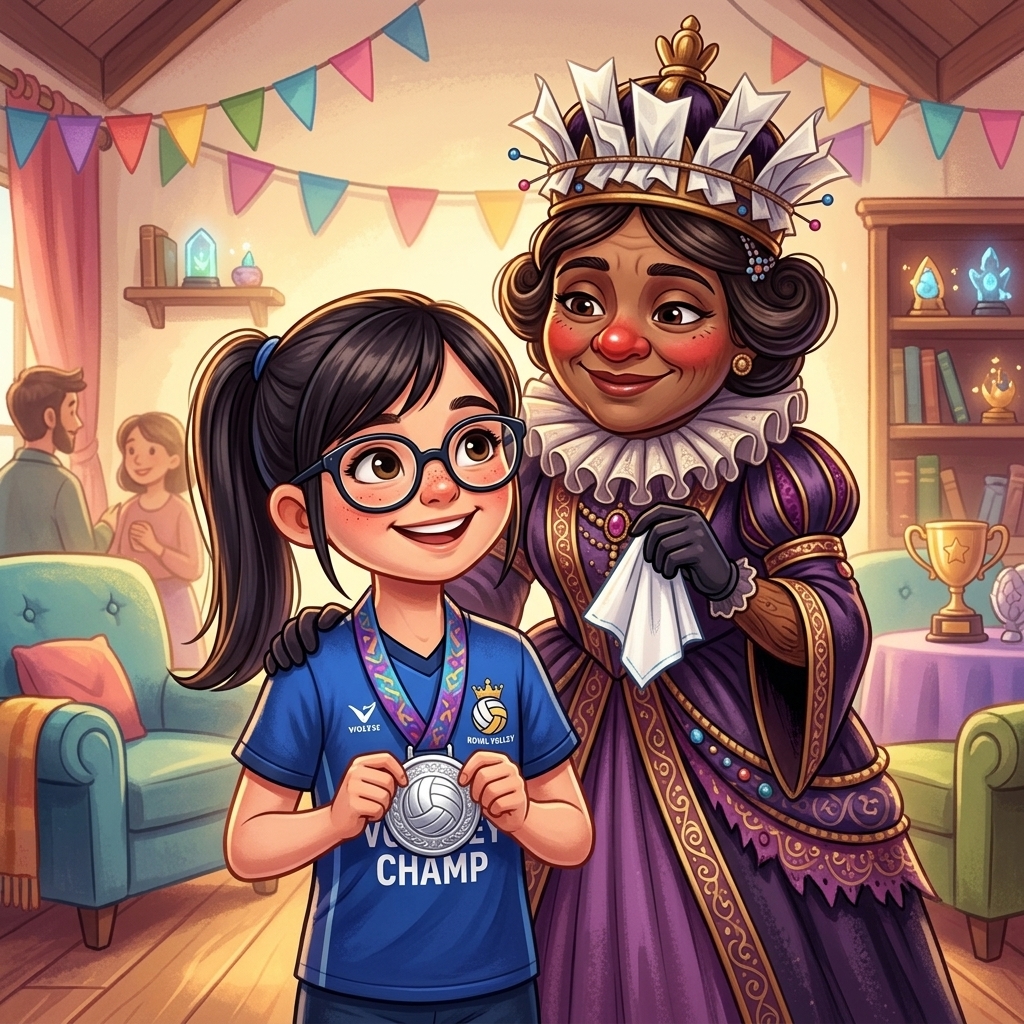 Martina y la Reina Negra celebrando el segundo puesto