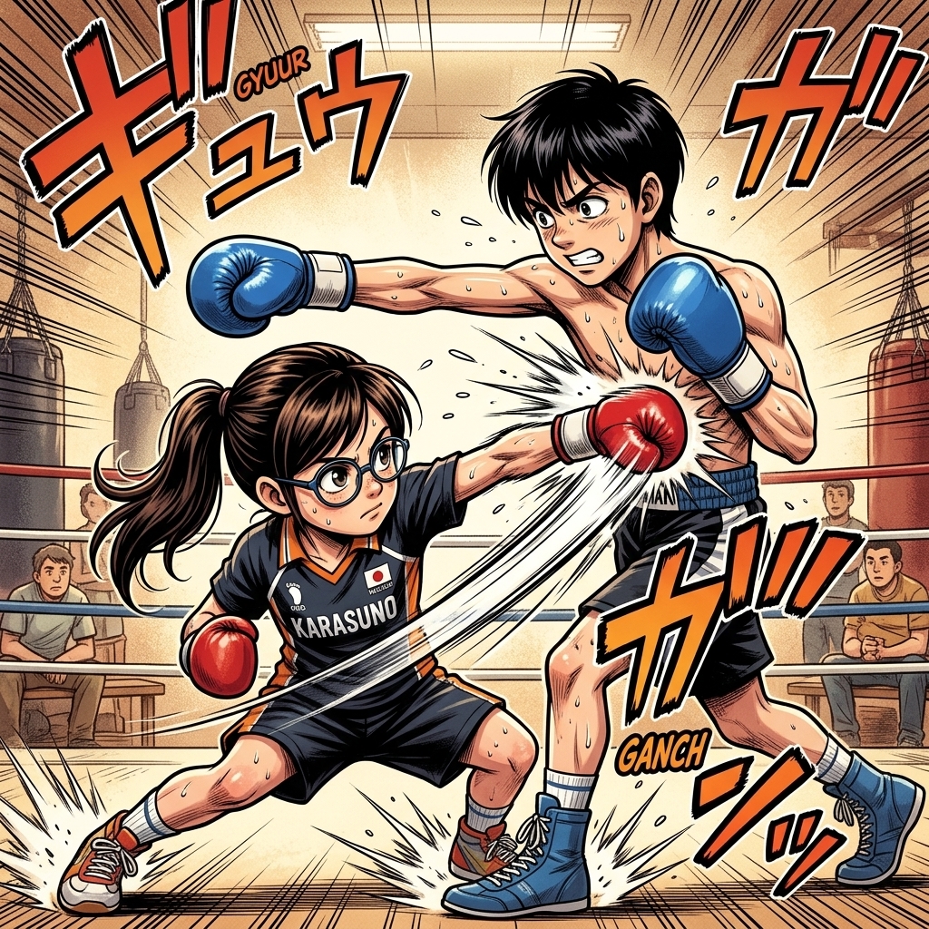 Sparring de Martina y Mitaka