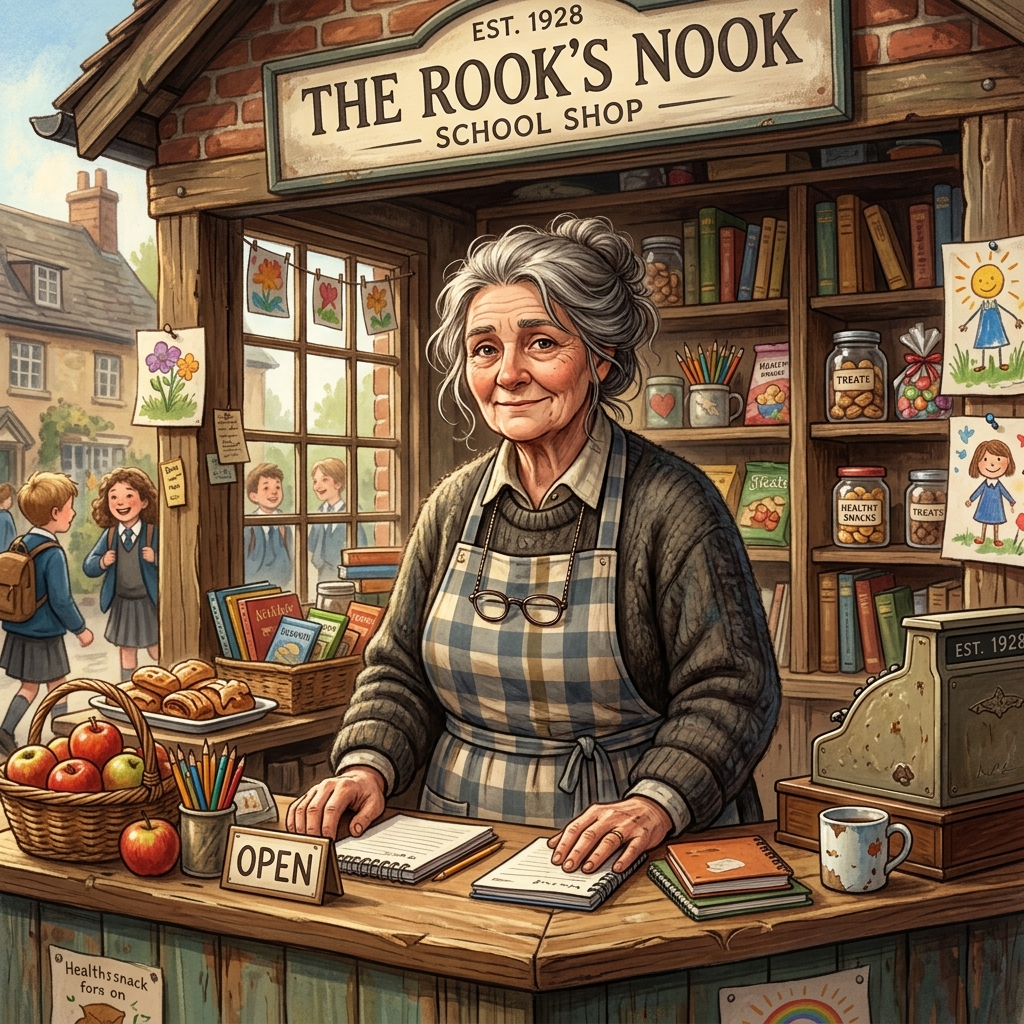 La señora del kiosco, que sospechosamente se parece a Torreta
